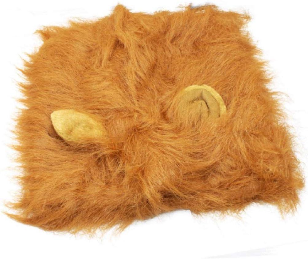 Light Brown Size M Lion Mane Dog, Dog Costume Ears Gift [Lion Tail] Lion Wig