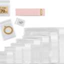 70-Piece Jewelry Storage Bags, Resealable PVC Clear Jewelry Bags, & 70pcs Cleaning Cloth Pink Polishing for Rings, Earrings, Bracelets, and Small Jewelry Packaging