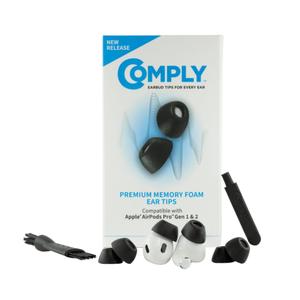 Comply Memory Foam Replacement Earbud Tips for Apple AirPods Pro 1 & 2 | Ultimate Comfort, Secure Fit, Superior Noise Isolation | Anti Slip, Prevent From Falling Out | Black, Small (3 Pairs)