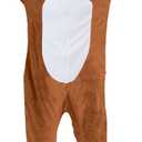 Reindeer Costume Deer Onesie for Adult Women Men Halloween Pajama (Brown, XL)