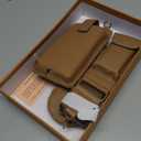 Small Crossbody Cell Phone Bag for Women and Men, Multi-Pocket Shoulder Purse with Adjustable & Removable Strap (Brown)