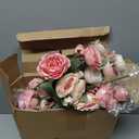 Geosar 16 Bundles Artificial Peonies Flowers Fake Silk Peony Bouquet Faux Peonies Flowers Bulk for Decoration Vase Floral Arrangements Wedding Party Table (Pink Lavender)