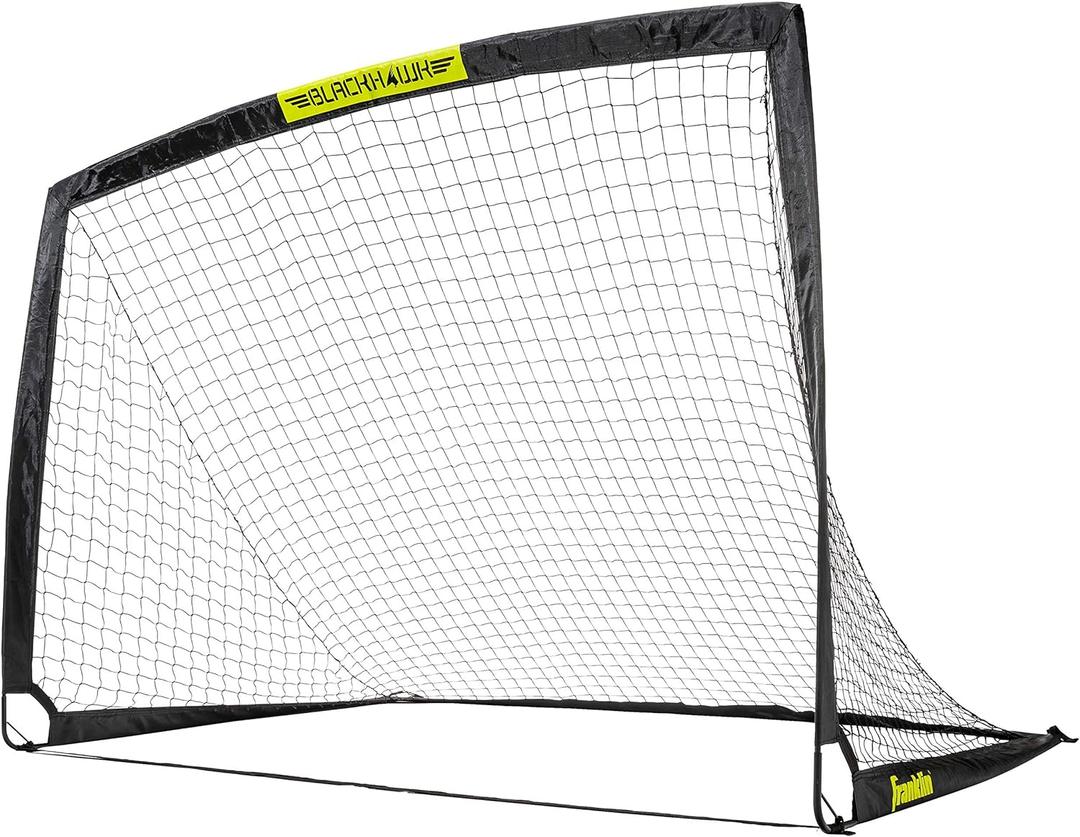 Franklin Sports Blackhawk Backyard Soccer Goal - Portable Pop Up Soccer Nets - Youth + Adult Folding Indoor + Outdoor Goals - Multiple Sizes + Colors