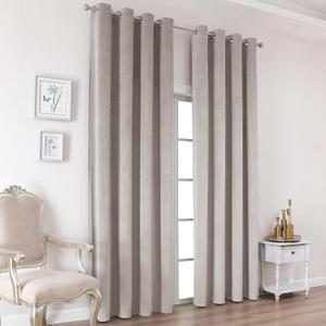 OWENIE Velvet Curtains 84 Inches Long 2 Panels Set, Stone Velvet Curtain 84 for Bedroom, Room Darkening Elegant Soft Curtains, Solid Grommet Luxury Living Room Curtains, 2 Pcs Each Panel 52W x 84L (52"W x 84"L (Pack of 2), Stone)