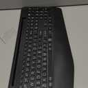 Wireless Keyboard with 7 Colored Backlits, Wrist Rest, Phone Holder, Rechargeable Ergonomic Computer Keyboard with Silent Keys, Full Size Lighted Keyboard for Windows, Mac, PC, Laptop (Large Print)