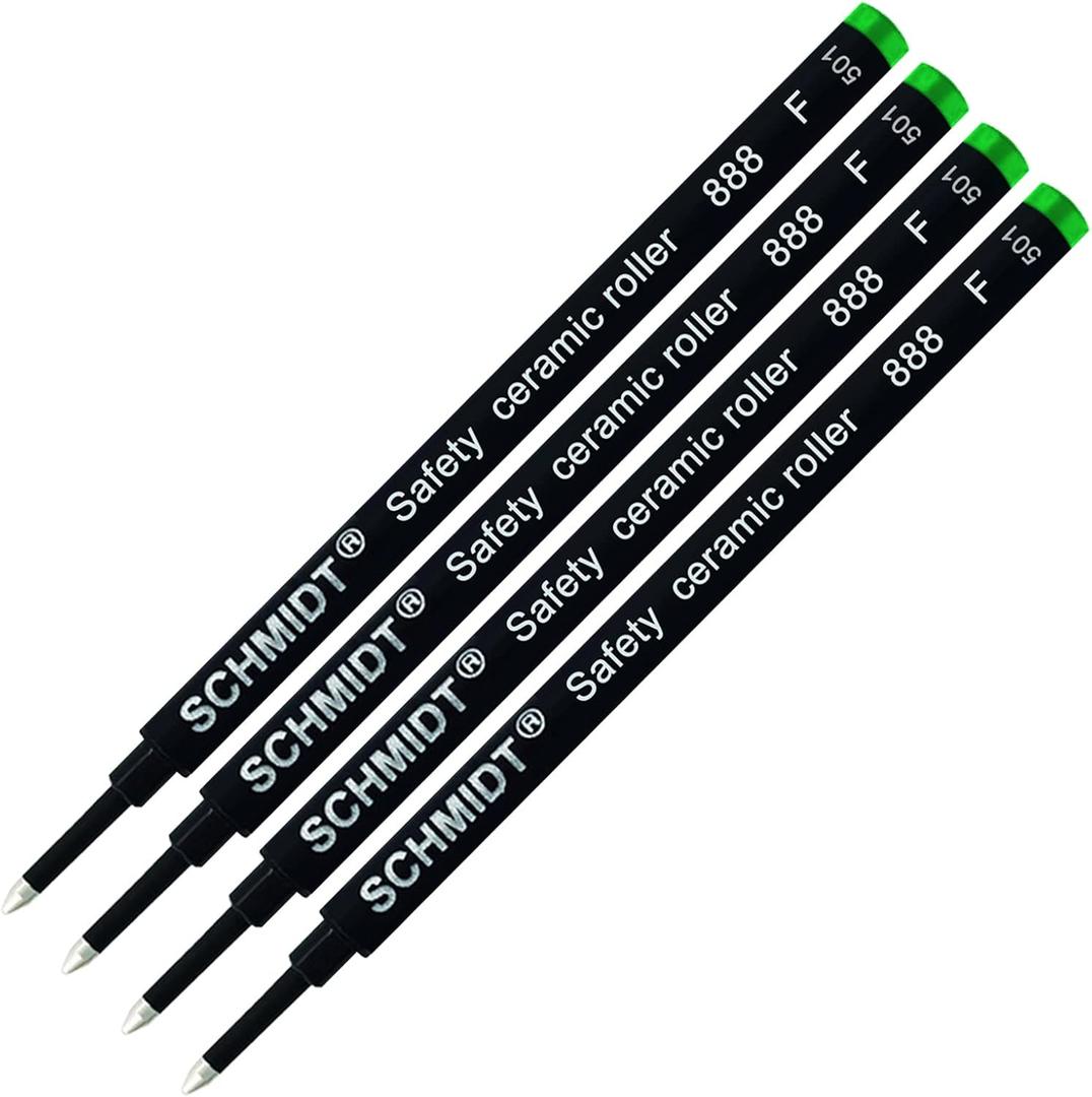 4 Pack - Schmidt 888 Green Fine Rollerball Refill