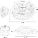 IVYHOME Ice Serving Lazy Susan, Chilled Food Containers with 4 Removable Dishes and Smooth Rotating Tray, Condiment Server with Separate Lids, for Bar Accessories, Fruit, Salad, Taco, Party Garnish