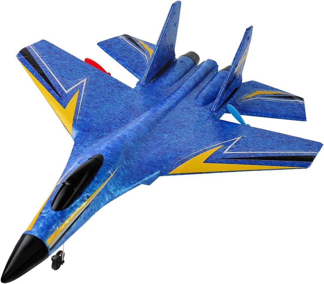 Remote Control Airplane for Kids, 2 Channels Foam RC Planes Jet Wireless Toy,Hobby RC Glider Aircraft for Beginners Teen Boys Girls Adult Blue