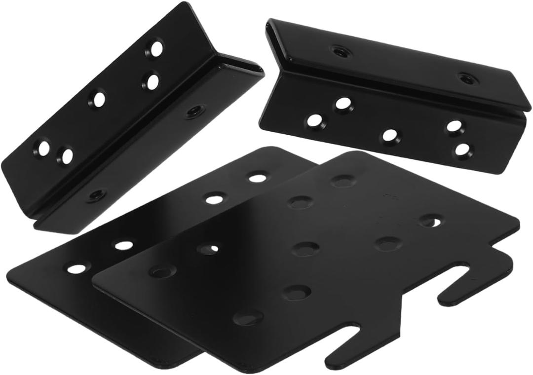 Alipis Sturdy Iron Bed Rail Hooks Bed Fittings Rail Hook Plates Complete Hardware Kit for Frame Repair