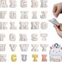 56 PCS 2 Inch Self-Adhesive Chenille Letters Patches, White Letter Stickers on Patches Varsity Letter Patches for Clothing Jackets Backpacks Hats Repair Alphabet Embroidered Applique