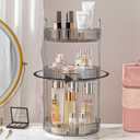 Rotating Makeup Organizer for Vanity, Large Capacity Skincare Perfume Storage, Bathroom Counter Organizer, 360 Spinning Cosmetic Dresser Countertop Organizers (Gray, 3 Tier)