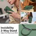Magnetic Stand for iPhone 15 Pro Case, Liquid Silicone Case, [Compatible with MagSafe][Built-in Kickstand&Ring Holder] Anti-Scratch Soft Microfiber Lining, Midnight Green