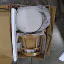 Armen living Isla 26 in. Amber Glow Counter Height Rubberwood Swivel Barstool with Ivory Fabric Seat (Counter Height Set of 1, Beige)