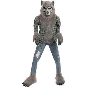 Spooktacular Creations Child Unisex Green Werewolf Costume, Halloween Werewolf Costume with Mask, Gloves and Shoes Cover,  Medium (8-10Y)