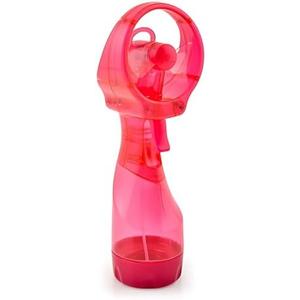 Holmes Deluxe Handheld Battery Powered Water Misting Fan Blue - New 3.7 Inch By 10.6 Inch, SINGLE SPEED WITH FLEXIBLE BLADES, 2-In-1 WATER MISTING FAN (Pink)