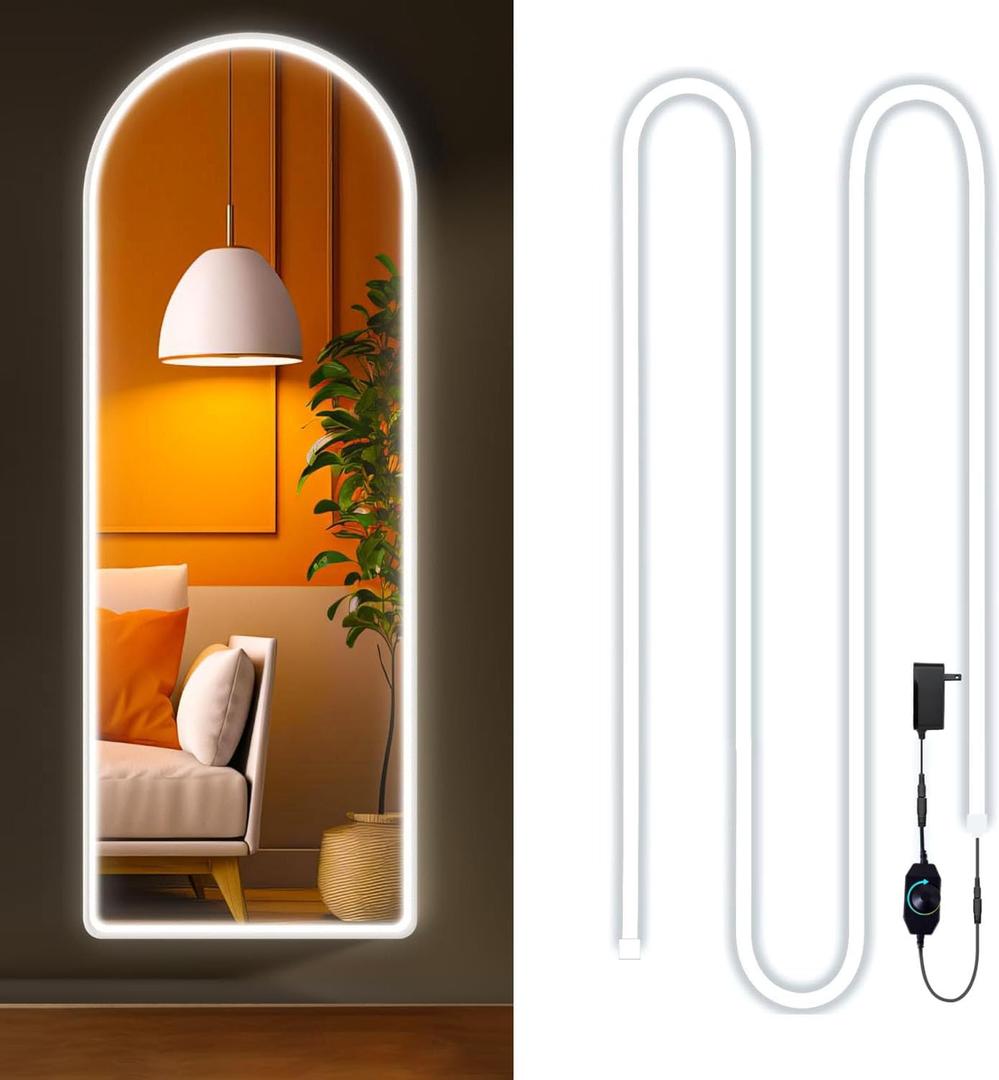 Vanity Lights for Mirror, Hollywood Style Makeup Lights with Dimmer and Power Supply, Waterproof, 16.ft/5M 600 White LEDs Makeup Vanity for Bathroom (Mirror Not Included)