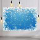 8x6ft Winter Bokeh Sparkle Blue Backdrop Snowflake Winter Wonderland Baby Shower Photography Background Xmas Backdrops for Photography Christmas Family Decorations Cake Smash Photo Booth Props