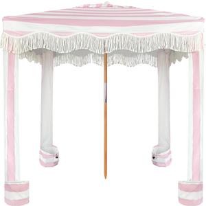 AMMSUN Beach Cabana with Fringe, 6'6' Boho Beach Canopy with Tassels, Easy Set up & Premium Wood Pole, Cabana Tent with Sand Pockets, Instant Sun Shade for Sand, Garden, Patio, Rose Pink Stripes AMMSUN Beach Cabana with Fringe, 6'6' Boho Beach Canopy with Tassels, Easy Set up & Premium Wood Pole, Cabana Tent with Sand Pockets, Instant Sun Shade for Sand, Garden, Patio, Rose Pink Stripes