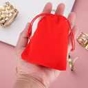 PATIKIL Velvet Gift Bags, 20 Pack 4 x 4.8 Inch Velvet Drawstring Jewelry Pouches Mini Gift Packaging Bag for Wedding Favor Party Birthday Festivals, Rose Red
