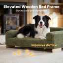 Veehoo Elevated Dog Bed Indoor, Wood Furniture Style Dog Couch Sofa with Removable Washable Cover, Cute & Durable Dogs Bed Furniture for Small Dogs & Puppies Up to 40 lbs