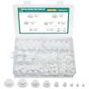 110PCS Silicone Rubber Plugs for Round Holes Assorted Sizes T-Shape Rubber Stoppers Hole Plug Bathtub Jet Covers (White)
