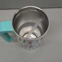 Alphabet Tumbler 20oz with Handle and Silicone Straw Lid for Kid, Insulated Stainless Steel Cup with Monster Design, Gift for Kids Girls Boys, Gifts Idea for Birthday Christmas Back to School