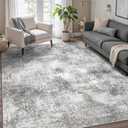 GENIMO Washable Area Rugs for Living Room, 8x10 Modern Non Slip Rugs, Low Pile Lightweight Soft Print Rug for Bedroom, Dining Room, Home Office, Grey