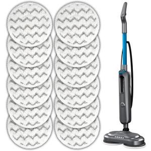 (12 Pack) 3897A Replacement Mop Pads Compatible with Bissell SpinWave SmartSteam Scrubbing Steam Mop 3897A 3712C 3712W, Spinning Scrubbing Mop Pads, Heavy Duty Scrubby Mopping Pad, Wave Pattern Pads