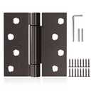 Self Closing Hinge 4 Inch Oil Rubbed Bronze Auto Close Door Hinges Adjustable 4 Inch Spring Hinges 4"x 4" Door Closer Hinge Square Corner for Commercial Grade Auto Self-Closing UL Listed, 1 Pack