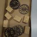 Junkin 24 Pcs Western Theme Party Decorations Birthday Table Centerpieces Mini Hay Bales and Small Western Wagon Wheels for Crafts Horse Rodeo Decor Cowboy Wedding Party Favors Supplies