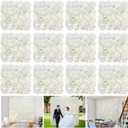 Silk Flower Wall Panels Backdrop 15 * 15inch- 12Pcs Wedding Wall DIY 3D Floral Panels Handmade Fake Flower Screen for Photo Photography Party Event Baby Shower Wall Background Dcor-White (White Style -12Pack)
