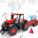 ArtCreativity Bump & Go Bubble Blowing Farm Tractor Toy Truck with Lights & Sounds, Toddler Outdoor Toys - Funnel & Bubble Solution Included - Farm Toy Tractor for Boys Girls Ages 1, 2, 3, 4, 5, +