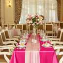 TURSTIN 1 Pack Hot Pink Satin Tablecloth 102 x 58 Inch Overlay Satin Table Cover Rectangle Bright Silk Tablecloth Smooth Fabric Table Decoration for Wedding Banquet Party Events