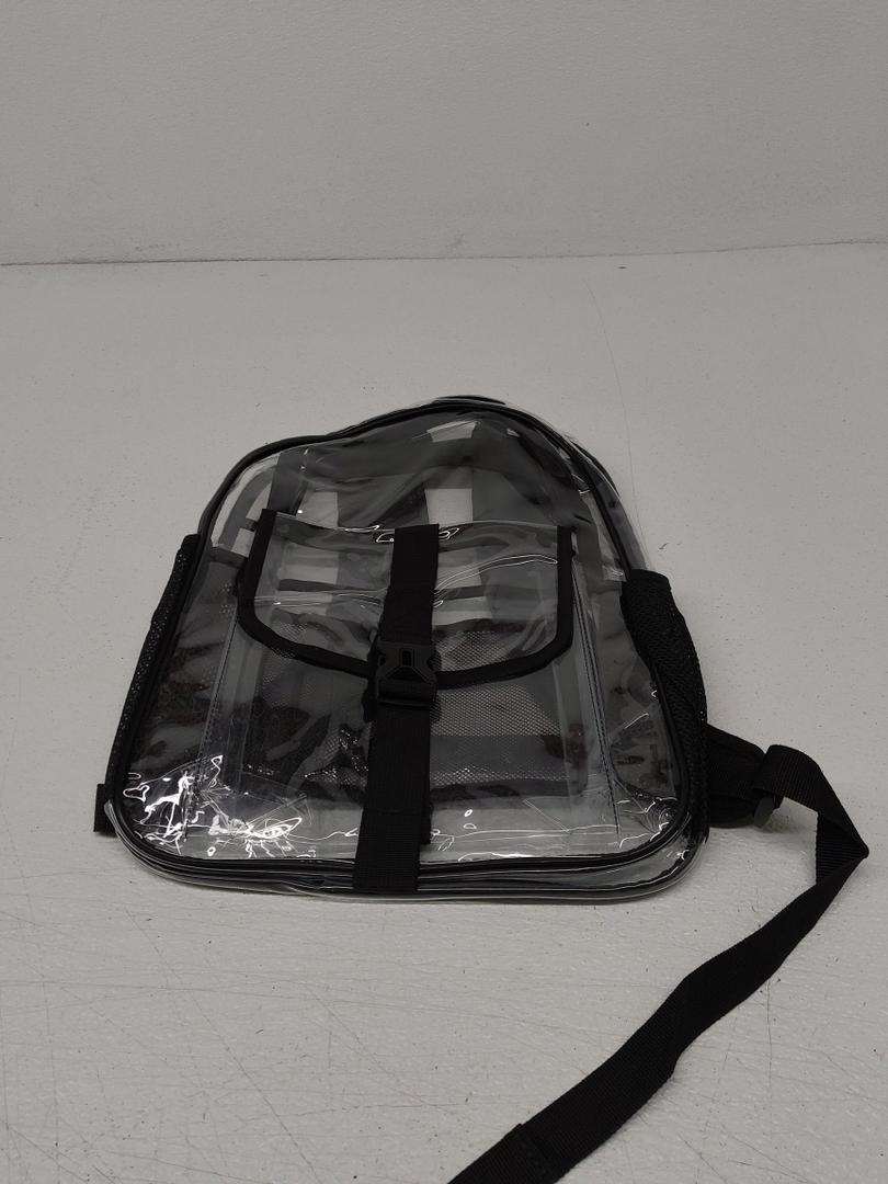 Clear Backpack Heavy Duty, 17 Inch Large TPU Clear Bookbag for Boys Girls Adult, See Through Book Bag Transparent Backpacks with Multiple Pockets for School College Work Casual Sport, B