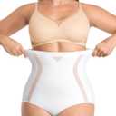 SHAPELLX Shapewear Tummy Control Body Shaper for Women High Waisted Shapewear Underwear Panty Waist Slimming Briefs (Large, 03-white)