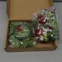 2 PCS Red Artificial Flowers Candle Rings Wreaths for Pillars, Velvet Rose Candle Wreath Rings for Wedding Table Centerpieces, Valentine's Day, Farmhouse Home (Red)