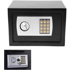 Electronic Password Security(Black) with Code & Key for Stovaluable Objects at Home or Office, 8.5L Medium Size 31X20X20Cm(Lxwxd)