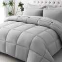 JOLLYVOGUE Full Comforter Set, Ultra-Soft Bed in a Bag Full Size 7 Pieces, Oeko-TEX Certified Bedding Set with Down Alternative Comforter, Sheets, Pillowcases & Shams, Light Grey (FULL(86"*82"))