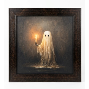 Puyfsdhg Vintage Moody Halloween Wall Art Framed Dark Academia Canvas Prints Artwork, Halloween Paintings Wall Decor for Home Bedroom Living Room,  20 x 20 inches (50 x 50 cm)