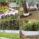 10.6" H White Garden Edging Borders, 10Pcs Plastic Garden Landscape Edging, 7.2Ft Interlocking Decorative Garden Fences Edging, Lawn Edge Flower Bed Border for DIY Patio Walkways Yard