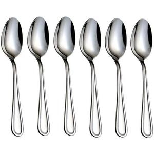 HISSF Teaspoons Stainless Steel 18/0 Tea Spoons 6 Pcs, 6.29 Inches For Home, Kitchen Restaurant, Slilver