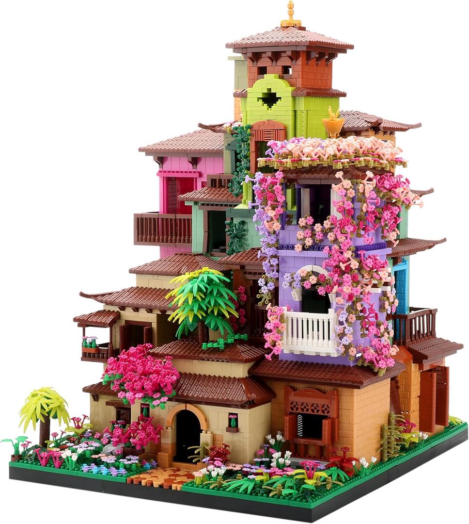 7080PCS Architecture Cherry Blossom Villa Tree House Micro Mini Bricks Building Blocks Set, Ideas Creative Collectible Models Presents for Adults