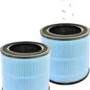 2 Pack AP0601 Compatible with AIRTOK Air Puri-fier Replacement Filter,4-in-1 H13 True HEPA Filters for Smoke Dust Odors Pollen Pet Dander,Activated Carbon Filter