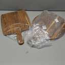 3 PCS Acacia Wood Cutting Board with Handle Wooden Large Paddle Carving Chopping Charcuterie Board Set Butter Serving Tray for Cheese Meat Fruit Pizza Bread Baking