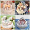 Inflatable Baby Chair, AirSwim Baby Inflatable Seat for Babies 3 Months and Up Summer Inflatable Baby Seat for Sitting Up, Blow Up Baby Floor Seat with Built in Air Pump, Orange