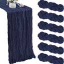 6 Pack Navy Blue Cheesecloth Table Runner 35x120 Inch Gauze Rustic Boho Table Runner 10FT Cheese Cloth for Wedding Decor Birthday Party Bridal Baby Shower Table Decoration