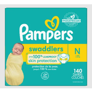 Pampers Swaddlers Swaddlers Newborn Diapers, Size N, 140 Each