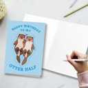 3 x Funny Birthday Cards, Birthday Cards for Boyfriend, Husband, Fiance, Perfect for Partners, "Happy Birthday To My Otter Half"