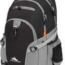 High Sierra Loop Backpack, Travel, or Work Bookbag with tablet sleeve, One Size, Black/Charcoal