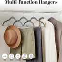 HOUSE DAY Velvet Skirt Hangers 36 Pack, Grey Velvet Hangers with Adjustable Clips, Space Saving Slim Felt Pant Hanger, Heavy Duty Shorts Hanger, Non Slip Clip Hangars for Pants, Skirts, Shorts